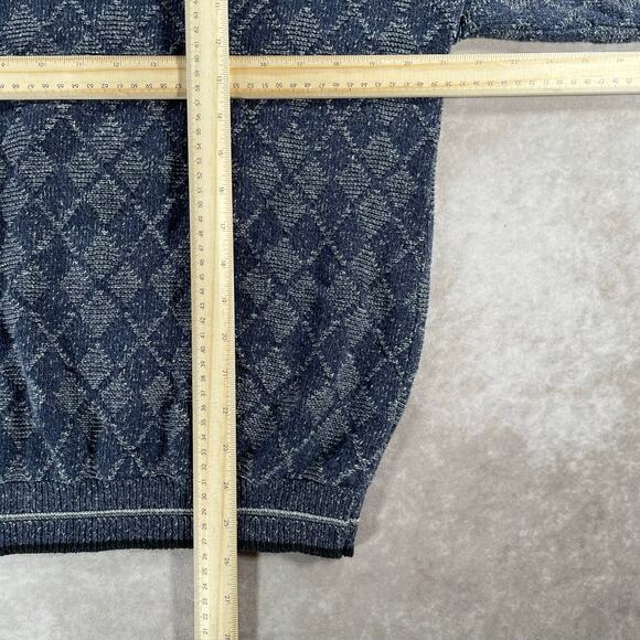 90’s Grand Slam Hand Framed Grandpa Style Golf Cozy Blue Knit Sweater - Picture 3 of 5